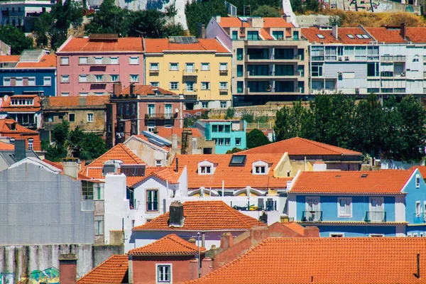 Lizbona Portugalia Lipca 2020 Panoramiczny Widok Zabytkowe Budynki Centrum Lizbony — Zdjęcie stockowe