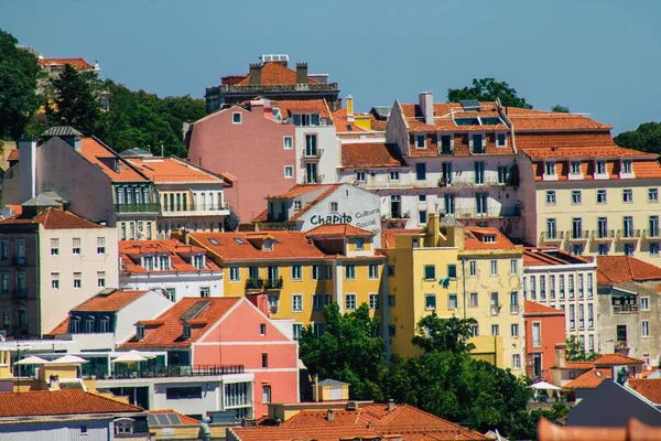 Lissabon Portugal Juli 2020 Blick Auf Historische Gebäude Der Innenstadt — Stockfoto
