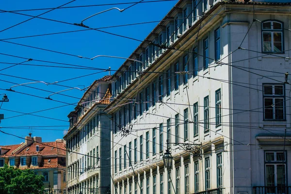 Lisboa Portugal Julho 2020 Vista Fachada Clássica Edifícios Históricos Antigos — Fotografia de Stock