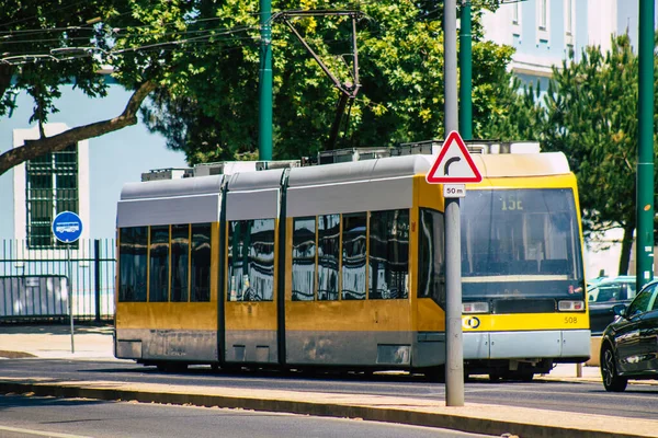 Lisboa Portugal Julho 2020 Vista Eléctrico Moderno Para Passageiros Que — Fotografia de Stock