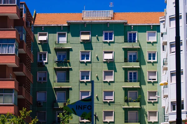 Lisboa Portugal Julio 2020 Vista Fachada Clásica Edificios Históricos Antiguos — Foto de Stock