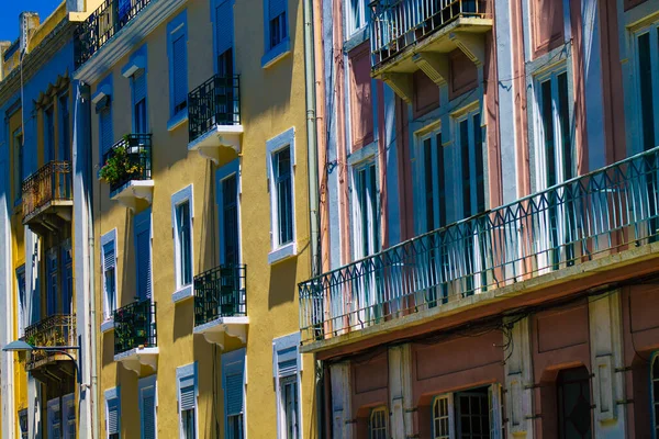 Lisbon Portugal July 2020 View Classic Facade Ancient Historical Buildings — Stock Photo, Image