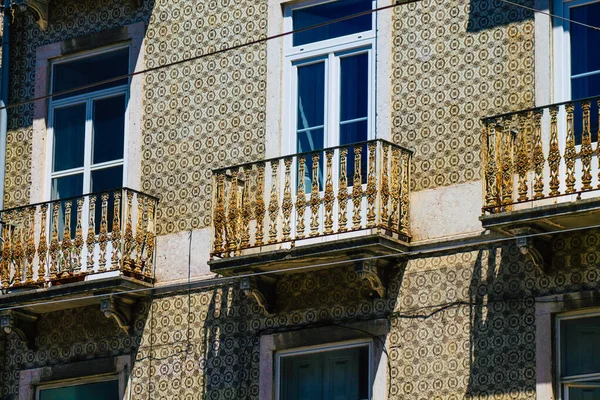 Lisboa Portugal Julio 2020 Vista Fachada Clásica Edificios Históricos Antiguos — Foto de Stock