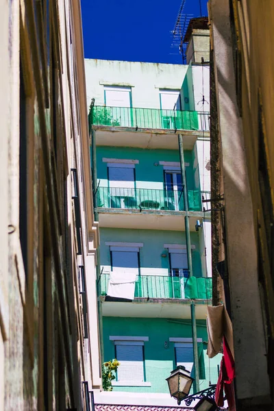 Lizbona Portugalia Lipca 2020 Widok Klasycznej Fasady Zabytkowych Budynków Centrum — Zdjęcie stockowe