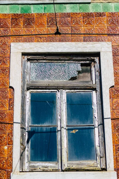 Lissabon Portugal Juli 2020 Zicht Gevel Van Oude Historische Gebouwen — Stockfoto