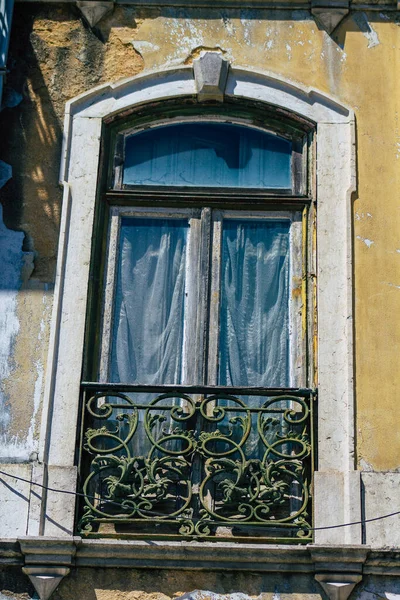 Lisbon Portugal August 2020 View Classic Facade Ancient Historical Buildings — Stock Photo, Image