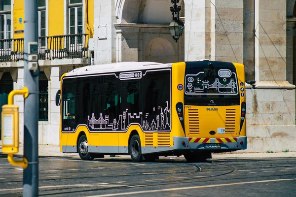 Lissabon Portugal August 2020 Blick Auf Einen Traditionellen Stadtbus Für — Stockfoto