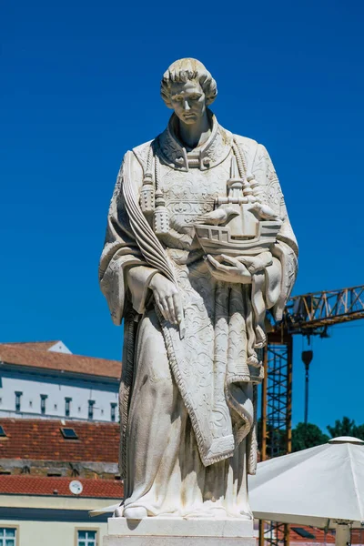 Lisboa Portugal Agosto 2020 Primer Plano Del Monumento Estatua Situada — Foto de Stock