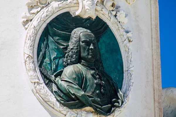Lizbona Portugalia Sierpnia 2020 Zbliżenie Pomnika Posągu Placu Pombalskim Ważnym — Zdjęcie stockowe