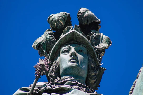 Lisbonne Portugal Août 2020 Gros Plan Sur Monument Statue Situés — Photo