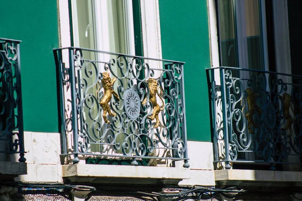 Lisboa Portugal Agosto 2020 Vista Fachada Clásica Antiguos Edificios Históricos — Foto de Stock