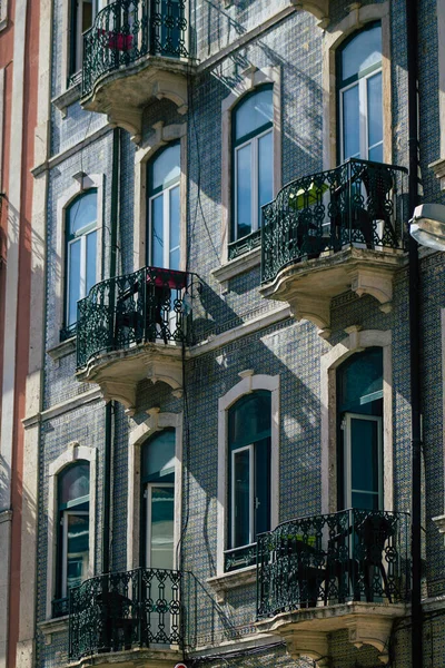 Lisboa Portugal Agosto 2020 Vista Fachada Clásica Antiguos Edificios Históricos — Foto de Stock