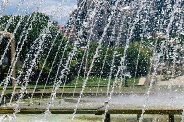 Lisbonne Portugal Août 2020 Vue Une Fontaine Située Dans Centre — Photo