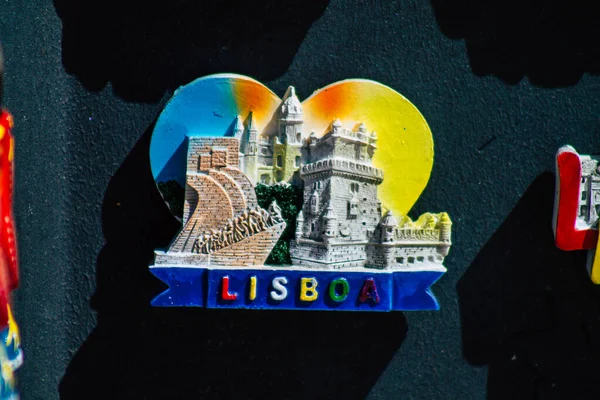Lisboa Portugal Agosto 2020 Fechar Objectos Decorativos Uma Loja Souvenirs — Fotografia de Stock