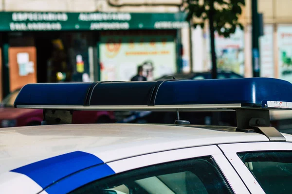 Lissabon Portugal August 2020 Blick Auf Ein Klassisches Polizeiauto Das — Stockfoto