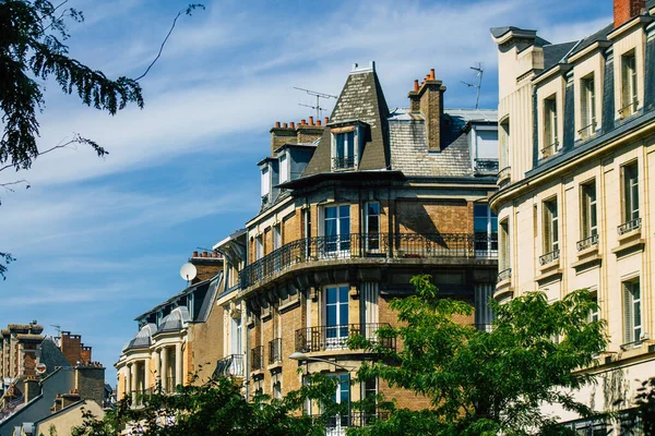 Reims France Augustus 2020 Gezicht Gevel Van Een Historisch Gebouw — Stockfoto