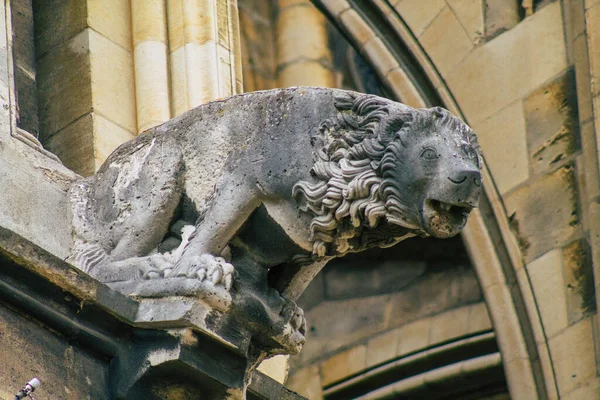 Reims France August 2020 View Exterior Facade Roman Catholic Notre — Stock Photo, Image