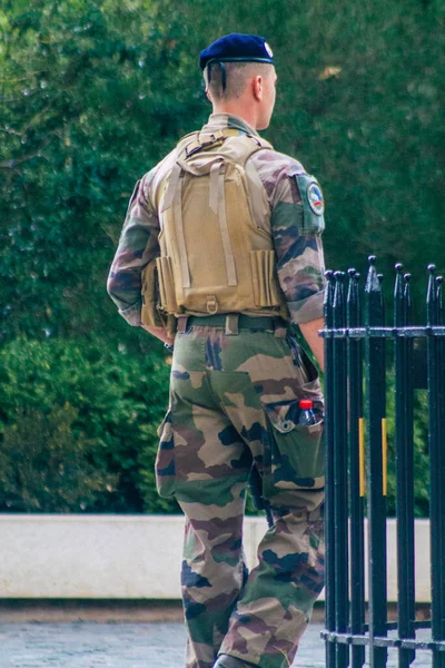 Reims Frankreich August 2020 Blick Auf Unbekannte Französische Soldaten Die — Stockfoto