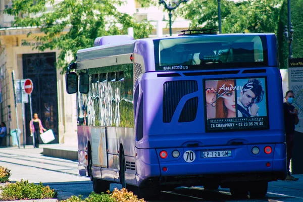 Reims France Agosto 2020 Vista Autobús Urbano Tradicional Para Pasajeros —  Fotos de Stock