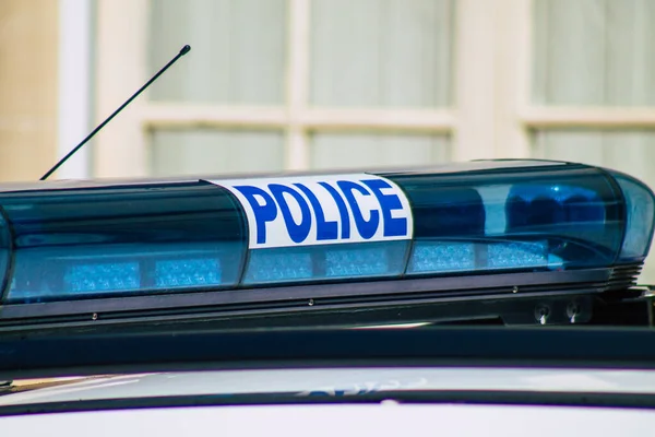 Reims France August 2020 View Traditional French Police Car Parked — Stock Photo, Image