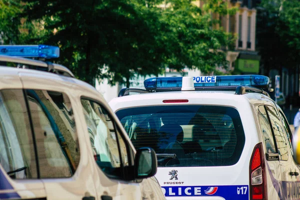 Reims France Août 2020 Vue Une Voiture Police Française Traditionnelle — Photo