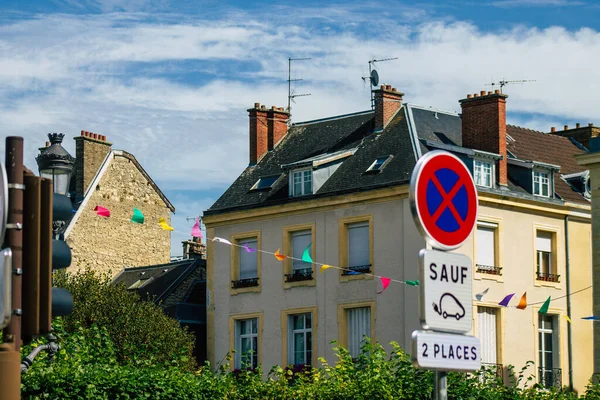 Reims France Augustus 2020 Gezicht Gevel Van Een Historisch Gebouw — Stockfoto