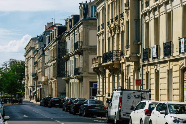 Reims France Augustus 2020 Gezicht Gevel Van Een Historisch Gebouw — Stockfoto