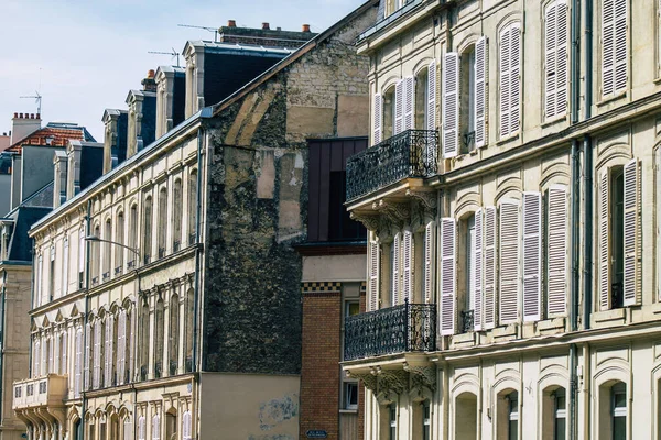 Reims Francie Srpna 2020 Pohled Fasádu Historické Budovy Remeši Městě — Stock fotografie