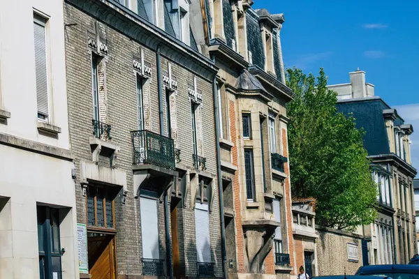 Reims Frankrike Augusti 2020 Utsikt Över Fasaden Historisk Byggnad Belägen — Stockfoto