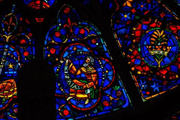 Reims France August 2020 View Stained Glass Windows Notre Dame — 스톡 사진