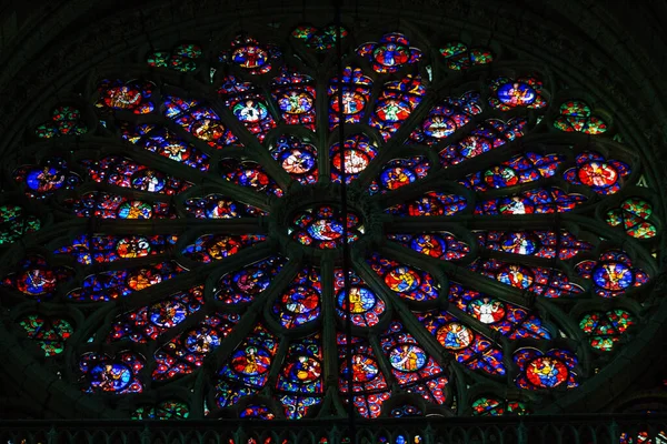 Reims Francia Agosto 2020 Vista Vidrieras Dentro Catedral Notre Dame —  Fotos de Stock