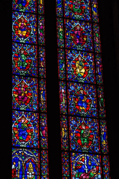 Reims França Agosto 2020 Vista Vitrais Dentro Catedral Reims Notre — Fotografia de Stock