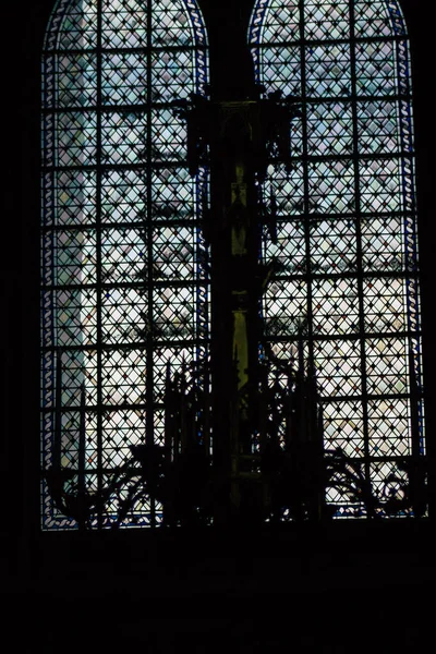 Reims Francia Agosto 2020 Vista Vidrieras Dentro Catedral Notre Dame — Foto de Stock