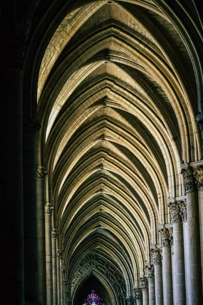Reims Francia Agosto 2020 Vista Del Interior Catedral Notre Dame —  Fotos de Stock