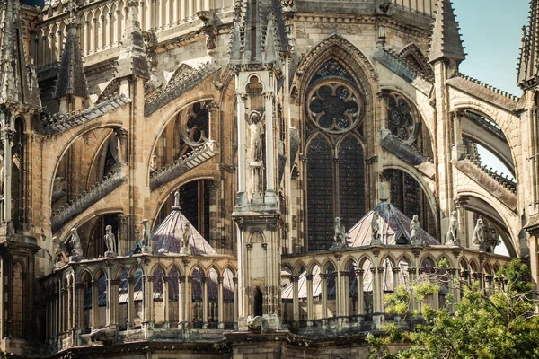Reims France Серпня 2020 Вид Зовнішній Фасад Римо Католицького Собору — стокове фото