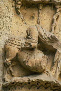 Reims France 04 Eylül 2020 Roma Katolik Notre Dame de Reims Katedrali 'nin dış görünüşü, Fransa' nın Grand Est bölgesinde tarihi bir eser ve Avrupa 'nın en eskilerindendir.