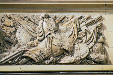 Reims France 04 Eylül 2020 tarihsel şehir merkezindeki belediye binasının görüntüsü, Fransa 'nın Grand Est bölgesinde bir şehir ve Avrupa' nın en eskilerindendir.