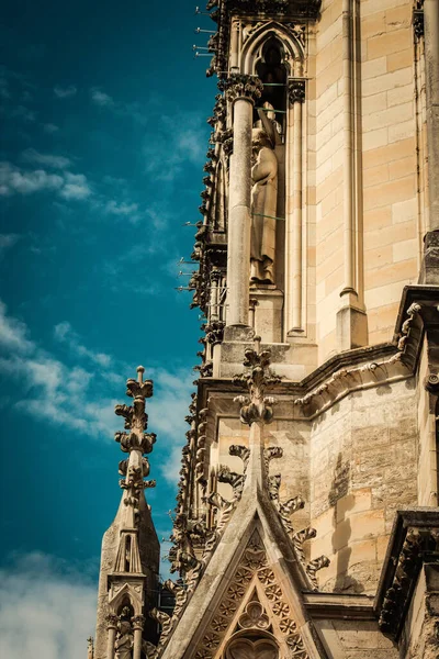 Reims France September 2020 Άποψη Της Εξωτερικής Όψης Του Καθεδρικού — Φωτογραφία Αρχείου