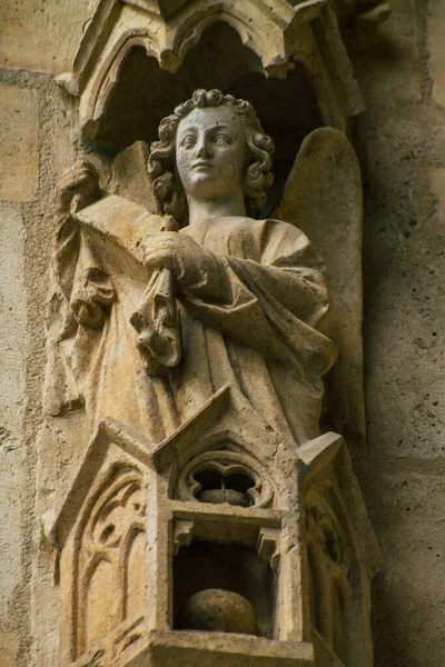 Reims Francia Septiembre 2020 Vista Fachada Exterior Catedral Católica Notre — Foto de Stock