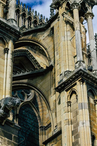 Reims France September 2020 View External Facade Roman Catholic Notre — 스톡 사진