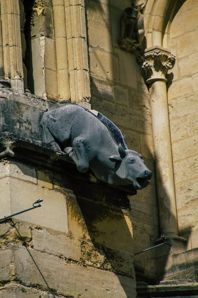 Reims France September 2020 View External Facade Roman Catholic Notre — 스톡 사진