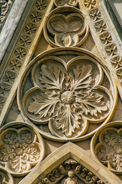 Reims Francia Septiembre 2020 Vista Fachada Exterior Catedral Católica Notre —  Fotos de Stock