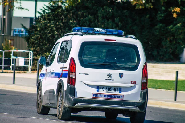 Reims Frankreich September 2020 Blick Auf Ein Traditionelles Französisches Polizeiauto — Stockfoto