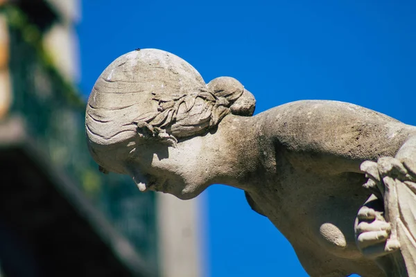 Reims France Septembre 2020 Vue Une Statue Située Dans Rue — Photo