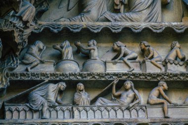 Reims France 12 Eylül 2020 Roma Katolik Notre Dame de Reims Katedrali 'nin dış görünüşü, Fransa' nın Grand Est bölgesinde tarihi bir eser ve Avrupa 'nın en eskilerindendir.