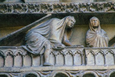 Reims France 12 Eylül 2020 Roma Katolik Notre Dame de Reims Katedrali 'nin dış görünüşü, Fransa' nın Grand Est bölgesinde tarihi bir eser ve Avrupa 'nın en eskilerindendir.