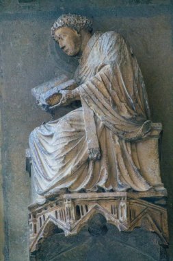 Reims France 12 Eylül 2020 Roma Katolik Notre Dame de Reims Katedrali 'nin dış görünüşü, Fransa' nın Grand Est bölgesinde tarihi bir eser ve Avrupa 'nın en eskilerindendir.