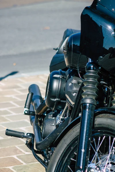 Reims France Września 2020 Zbliżenie Motocykla Classic 107 Harley Davidson — Zdjęcie stockowe