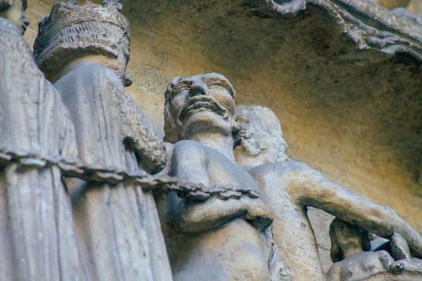 Reims France Septiembre 2020 Vista Fachada Exterior Catedral Católica Notre — Foto de Stock