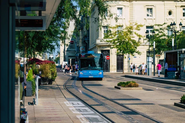 Reims France Septembre 2020 Vue Bus Urbain Traditionnel Pour Les — Photo